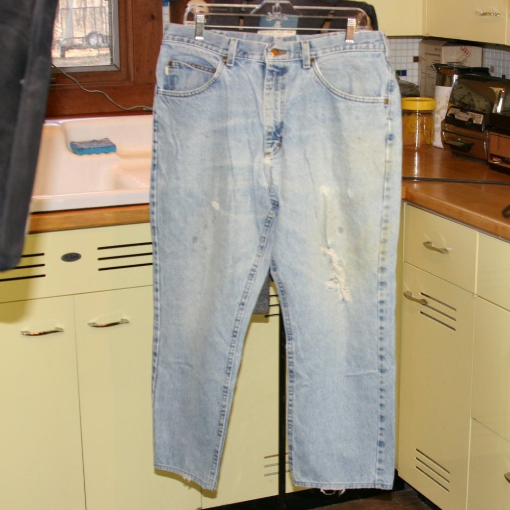 Distressed L L Bean Denim Jean Pants
